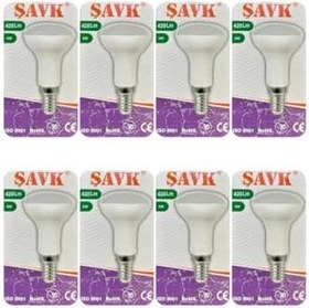 Resim Şavk 6W LED R50 Ampul, E14 Duylu, Beyaz Işık (6500K), 420Lm, 8 Adet 