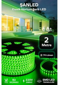 Resim Hortum Esnek 220v Şerit Led Yeşil 2 Metre 2 Metre 