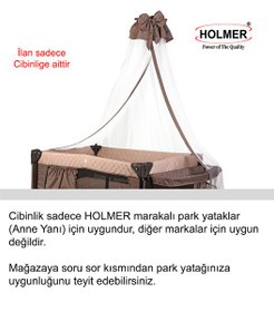 Resim Holmer Lüks Cibinlik Holmer Park Yatak ve Anne Yanı için Kahverengi 