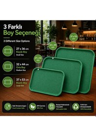 Resim Abs Servis Tepsisi Kaymaz Yüzeyli 27x36 Cm Yeşil Renk Endüstriyel Kullanıma Uygun, Kırılmaz, Bpa Free 7 Renk Seçenekli 