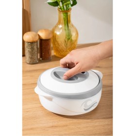 Resim Feyza Design Paslanmaz Çelik 1000 ml Yemek Termosu, Sızdırmaz ve Kilitli Kapak 