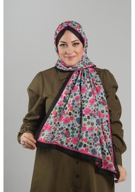 Resim Giverny Pembe Desenli Şal Kesik Elyaf Dijital Baskılı Pamuksu Çiçek 202113 04 Pembe 