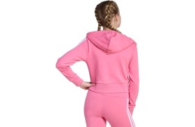 Resim adidas 3 Stripes French Terry Full Zip Cr Kız Çocuk Pembe Kapüşonlu Ceket 