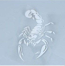 Resim Beyaz Küçük Araba Yansıtıcı Akrep Etiket Kaput Yedek Lastik Araba Etiketi 