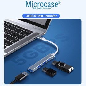 Resim Microcase Type-C To Usb 3.0 4 Port Çoklayıcı Hub Aluminyum Slim K 