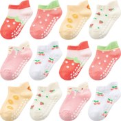 Resim 12 adet AROVEEA Kaymaz Ayak Bileği Çorabı Gençler İçin - Sevimli Karikatür Meyve ve Çiçek Tasarımları, Yumuşak Polyester Karışımı, Tüm Mevsimler İçin Konfor, Sadece Elde Yıkama, Erkekler ve Kızlar İçin Mükemmel, Gençler Çorapları | Canlı Çorap Desenleri | Örgü Dokusu, Gençler Çorapları 