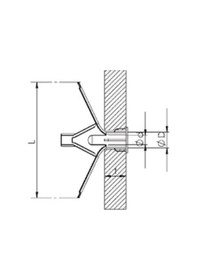 Resim Kanatlı Alçıpan Dübeli Plastik Kelebek Dubel 100 'Lü Paket 