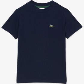 Resim Lacoste Bisiklet Yaka Çocuk Lacivert T-Shirt 