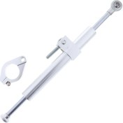 Resim Evrensel Motosiklet Sabitleyici Damper Direksiyon Güvenliği Kontrolü Alüminyum Gümüş 