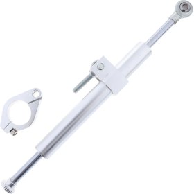 Resim Evrensel Motosiklet Sabitleyici Damper Direksiyon Güvenliği Kontrolü Alüminyum Gümüş 