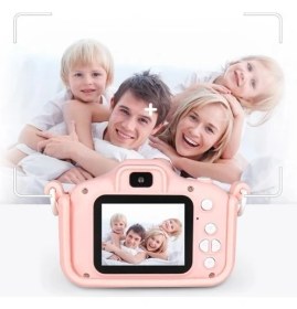 Resim AteşTech Çocuk Fotoğraf Makinesi 2inç Kılıflı Dijital Selfie Kamera + 32GB Hafıza Kartı 