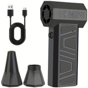 Resim Willowhaven Siyah Turbo Jet Fan Elektrikli Üfleyici 130k Rpm Usb-c Şarjlı 