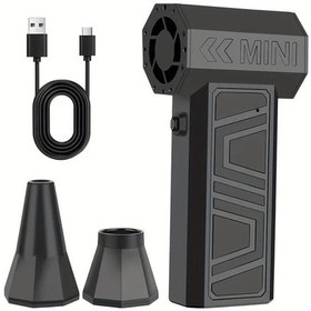 Resim Willowhaven Siyah Turbo Jet Fan Elektrikli Üfleyici 130k Rpm Usb-c Şarjlı 