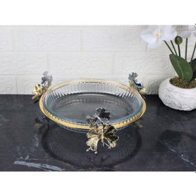 Resim Atabey Home Kelebek Ayak Yuvarlak Borcam Tepsi-31 Cm 