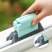 Resim Gri Mikrofiber Bezi ile Beyaz Sünger Fırça - Pencereleri, Kapıları ve Boşlukları Kolayca Temizler - Mutfaklar, Banyolar, Yatak Odaları ve Oturma Odaları için İdeal - Temel Ev Temizleme Aracı, Pencere Temizleme Gereksinimleri|Ergonomik Tutma Kolu Tasarımı|Dayanıklı Plastik Fırça 