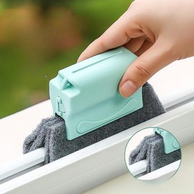 Resim Gri Mikrofiber Bezi ile Beyaz Sünger Fırça - Pencereleri, Kapıları ve Boşlukları Kolayca Temizler - Mutfaklar, Banyolar, Yatak Odaları ve Oturma Odaları için İdeal - Temel Ev Temizleme Aracı, Pencere Temizleme Gereksinimleri|Ergonomik Tutma Kolu Tasarımı|Dayanıklı Plastik Fırça 