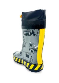 Resim Denokids İnşaat Araçları Erkek Çocuk Gri Yağmur Botu Renkli 