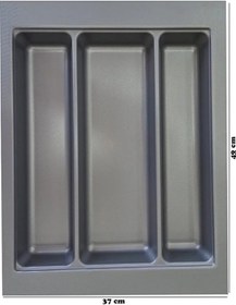 Resim 2'li Set 37x49 Cm Mutfak Çekmece Içi Düzenleyici Kesilebilir Kepçelik & Kaşıklık 37x49 Gri 
