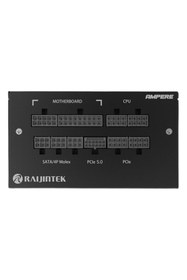 Resim Raijintek Ampere 1000W 80+ Platinum Atx 3.1 Pcıe 5.0 Full Moduler Siyah Güç Kaynağı (0R30B00013) 