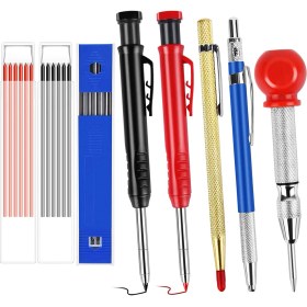 Resim Celestial Forge 8pcs Ahşap Işçiliği Mimarı Inşaatı Için Ayarlanan Mekanik Marangoz Kalemler, 3 Adet Marangoz Kalemleri Işaretleyici Doldurma ile (Yurt Dışından) 