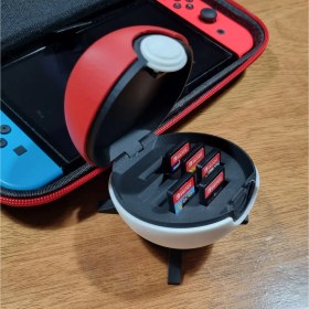 Resim Pokeball Şeklinde Nintendo Switch Kartuş Kutusu Stand Dahil 