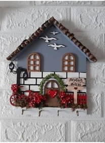 Resim PSAcraft Anahtar Askısı Kozalak Çatılı Yaz Temalı 23 X 25 Cm Gri 50 x 110 