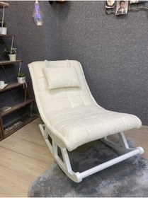 Resim Asedia Miskin Lake Teddy Krem Sallanan Sandalye Dinlenme Koltuğu 