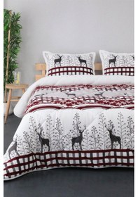 Resim Çift Kişilik Yorgan Seti Comforter 1 Yorgan + 2 Yastık Kılıfı Beyaz 