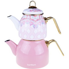 Resim Bambum Taşev Unique Emaye Çaydanlık Pembe 