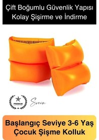 Resim Çift Boğumlu Güvenli 3-6 Yaş Çocuklar İçin Yüzme Kolluk Deniz Havuz Şişme Kolluğu Yüzücü Hava Odalı 