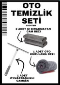 Resim Ekostem OTO TEMİZLİK SETİ - 1 Oynarbaşlıklı Silikon Camçek - 2 İz Bırakmayan Cam Bezi - 1 Kurulama Bezi 