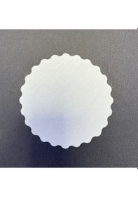 Resim 500 Adet Tek Kullanımlık Beyaz Desenli Kağıt Bardak Altlığı 80 Mm Beyaz 