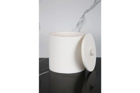 Resim Mermer Desenli Beton Çöp Kovası Banyo Mutfak Tuvalet Wc 18 cm 4 Litre 
