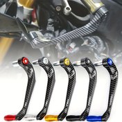 Resim Sokak-Tur Motosikletleri için Alüminyum Alaşımlı Elcik Koruyucuları, CNC İşlemeli Düşme Karşıtı Fren Koruması, Boğa Boynuzlu Tasarımlı Evrensel Gidona Koruyucu 