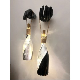 Resim El Figürlü Duvar Lambası, Pilli LED Işıklı Dekoratif Şişe Aydınlatma 