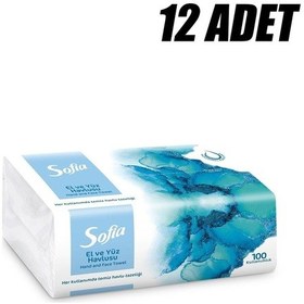 Resim Sofia El Ve Yüz Havlusu 100' Lü 12 Adet 