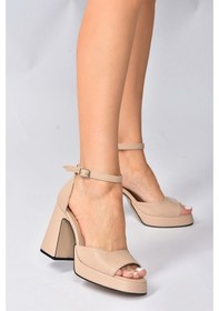 Resim Fox Shoes Ten Kalın Platform Topuklu Kadın Ayakkabı K404100209 