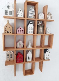 Resim Keçeden Yaşamlar Ahşap Raf 