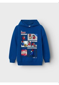Resim Name It Among Us Baskılı Kapüşonlu Sweatshirt-erkek Çocuk-günlük Mavi 