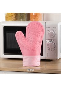 Resim Porsima 3137-2 Silikon Yanmaz Yapışmaz Fırın Eldiveni Pembe Pembe 