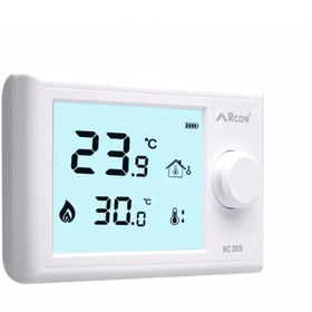 Resim Rcon RC 205 Kablolu Oda Termostatı Dijital yatık Ekran 