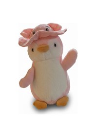 Resim Şapkalı Peluş Penguen 30 Cm Pembe Çok Renkli 