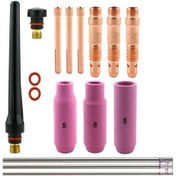 Resim Xiyyadms Tıg Kaynak Makinaları İçin Wp17 18 26 Serisi Tüketim Malzemeleri Seti - Wt20 Tungsten Tutucu Ve 13 Parça Aksesuar 1.6-2.0 Mm Uyumlu 