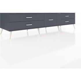 Resim Kronos Tv Ünitesi 5 Çekmeceli 220x59x51 Antrasit-aytaşı/antrasit Aytası/antrasıt - Antrasıt 