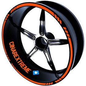 Resim Moto Rider 4'lü Sticker Seti Alev Turuncu İç Dış Jant Şeridi Kask Ve Çamurluk Çınar Extreme 