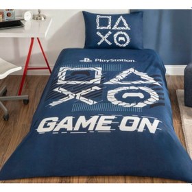 Resim Yeni Sezon Lisanslı Playstation Game On Nevresim Takımı Lacivert 