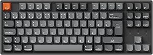 Resim Keychron K8 Max%80 TKL RGB Türkçe Red Switch Kablosuz Alüminyum Çerçeve Karbon Siyah Mekanik Klavye 