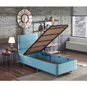Resim Nironyatak Cozy Baza Ve Başlık - 100 x 200 CM Cm Tek Kişilik Sandıklı Bebek Mavis 