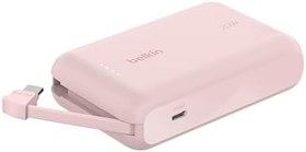 Resim Belkin BoostCharge Power Bank, Entegre Kablolu Taşınabilir Şarj Cihazı 10K PD 20W - USB-C Güç Dağıtımı, iPhone Power Bank iPhone 17 Serisi, iPad Pro, Galaxy S25 ve Daha Fazlası için Hızlı Şarj 