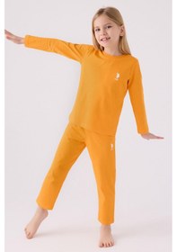 Resim U.s. Polo Assn Kız Çocuk Turuncu Pijama Takımı Turuncu 